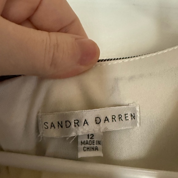 Sandra Darren White and Gray Sheath Midi Dress - Picture 3 of 3